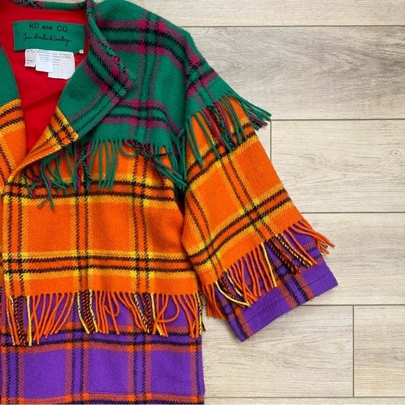 Vintage Couture Jean Charles De Castelbajac Wool Fringe Overcoat Ko & Co Deigner - Picture 3 of 16